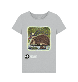 Grey 'Arty Hedgehog' ladies fit T-Shirt