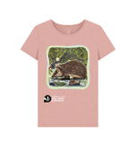 Sunset Pink 'Arty Hedgehog' ladies fit T-Shirt