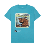 Ocean Blue 'Arty Beaver' T-shirt