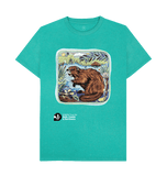 Seagrass Green 'Arty Beaver' T-shirt