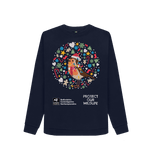 Navy Blue Printed Sweater Front