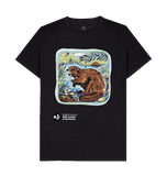 Black 'Arty Beaver' T-shirt