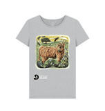 Grey 'Arty Cow' ladies fit T-shirt