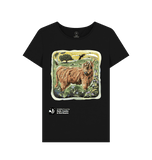 Black 'Arty Cow' ladies fit T-shirt