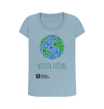 Stone Blue Printed T-shirt Front