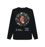 Black Printed Sweater Front
