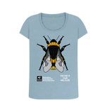 Stone Blue Printed T-shirt Front