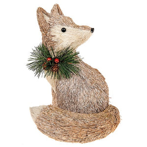 Country Christmas Large Bristle Fox Decoration