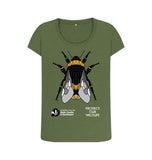 Khaki Women's Scoop Neck Bee T-Shirt