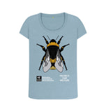Stone Blue Women's Fit Organic Cotton Geometric Bee T-Shirt