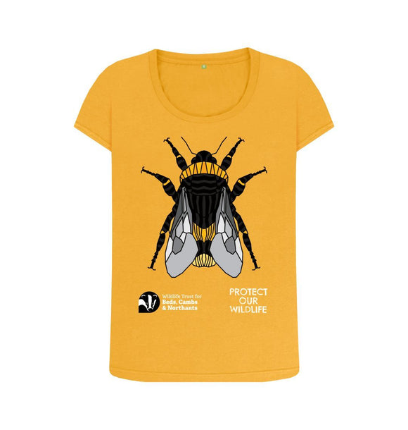 Mustard Women's Scoop Neck Bee T-Shirt