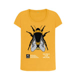 Mustard Women's Fit Organic Cotton Geometric Bee T-Shirt