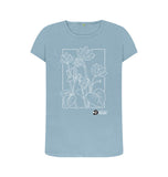 Stone Blue Women's Scoop Neck Autumn Cyclamen T-shirt